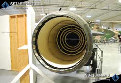View of the J58 afterburning turbojet engine on display